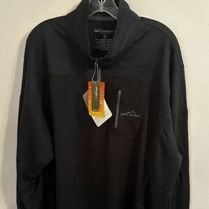 NWT Eddie Bauer Breathable Mesh 1/4 Zip Shirt in Black - Size XXL